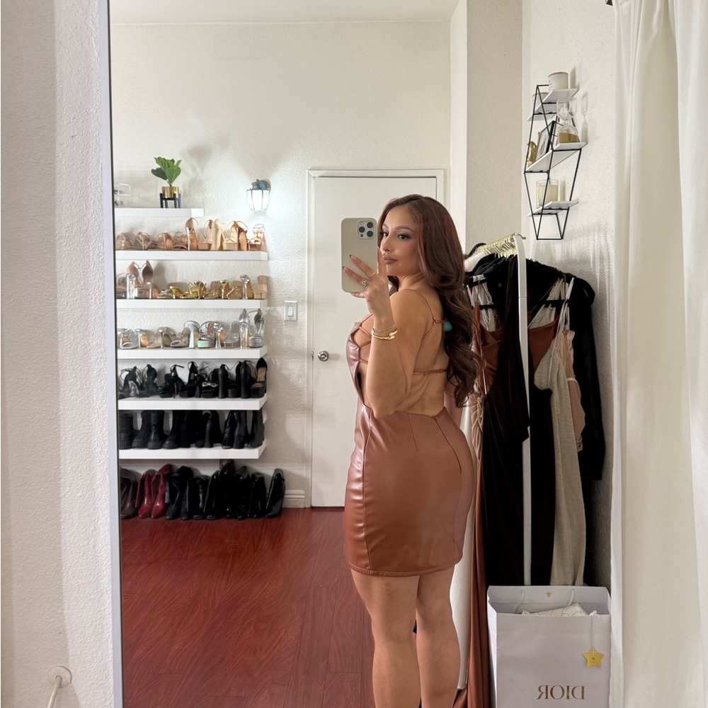NEW Faux Leather Dress - Picture 2 of 2